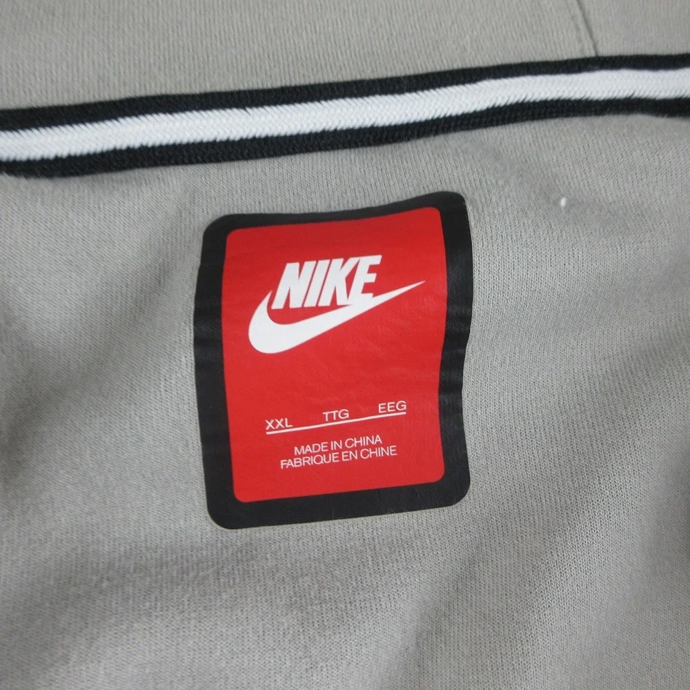 Nike Hoodie Mens 2XL‎ Gray Tech Fleece Full Zip Windrunner Pockets Sweatshirt